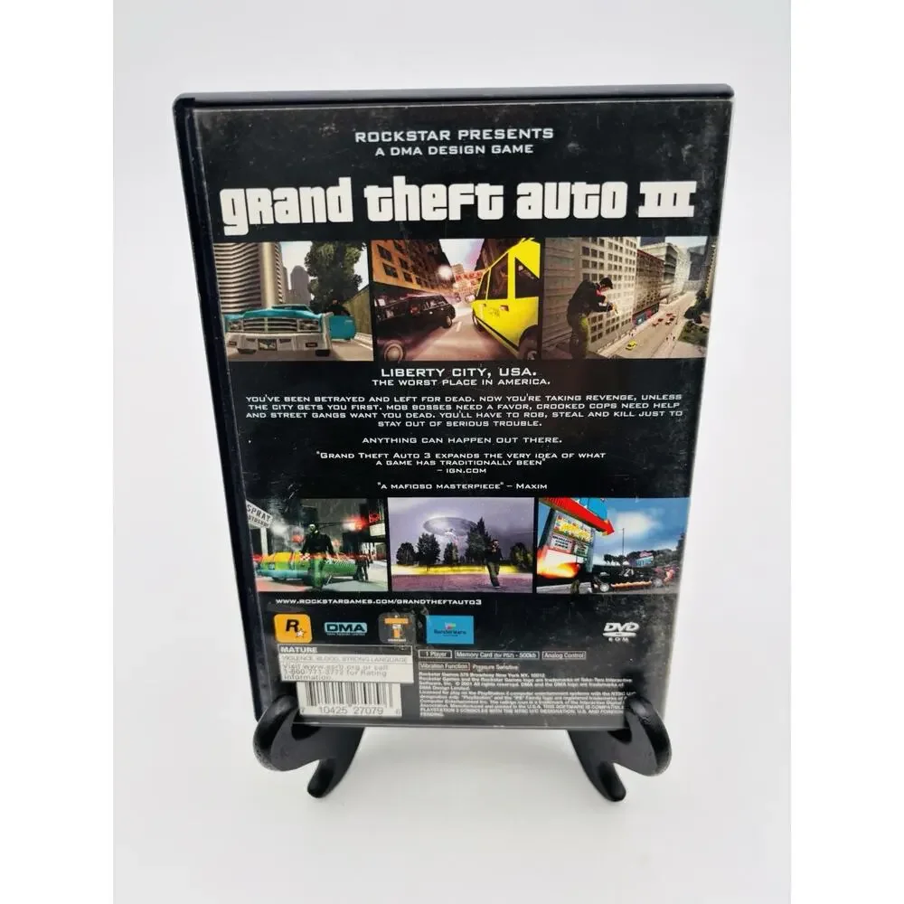 Grand Theft Auto III 3 (Sony PlayStation 2 PS2, 2003) Complete W/ Map - Works